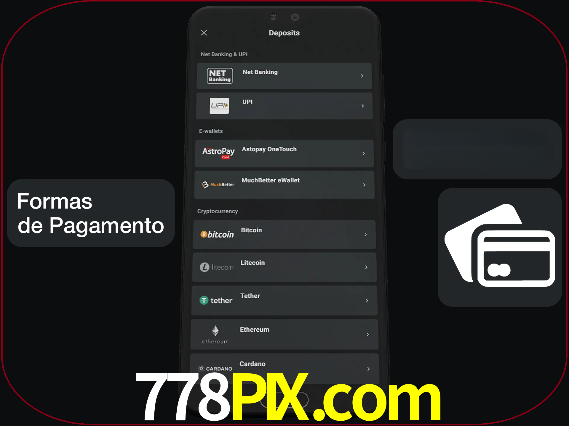 Escolha a forma de pagamento de sua preferência.