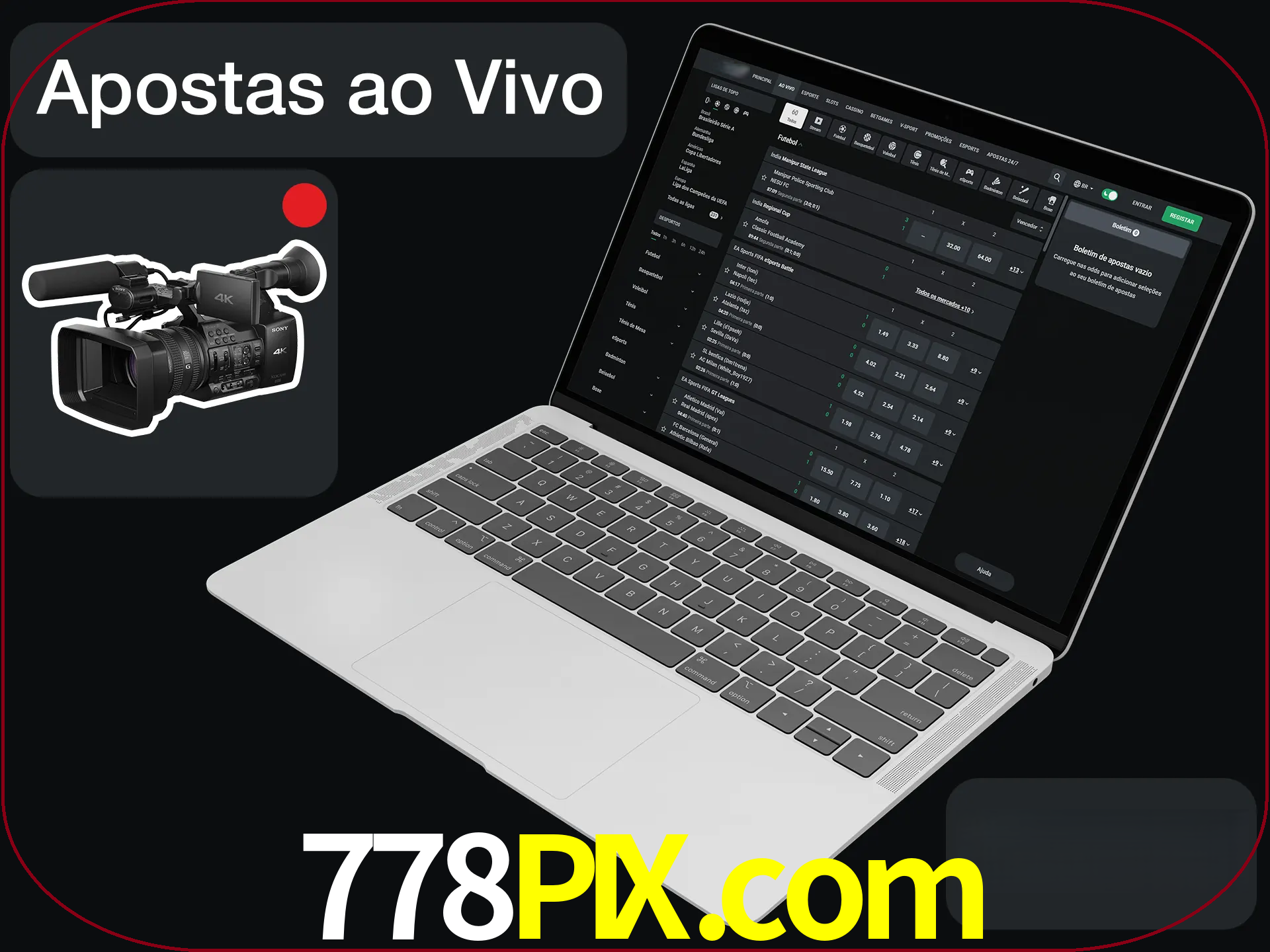 Aposte em formato ao vivo em nosso site.